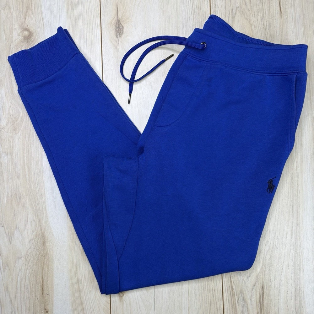 Polo Ralph Lauren Double Knit Jogger Sweatpants Mens Size Medium Blue